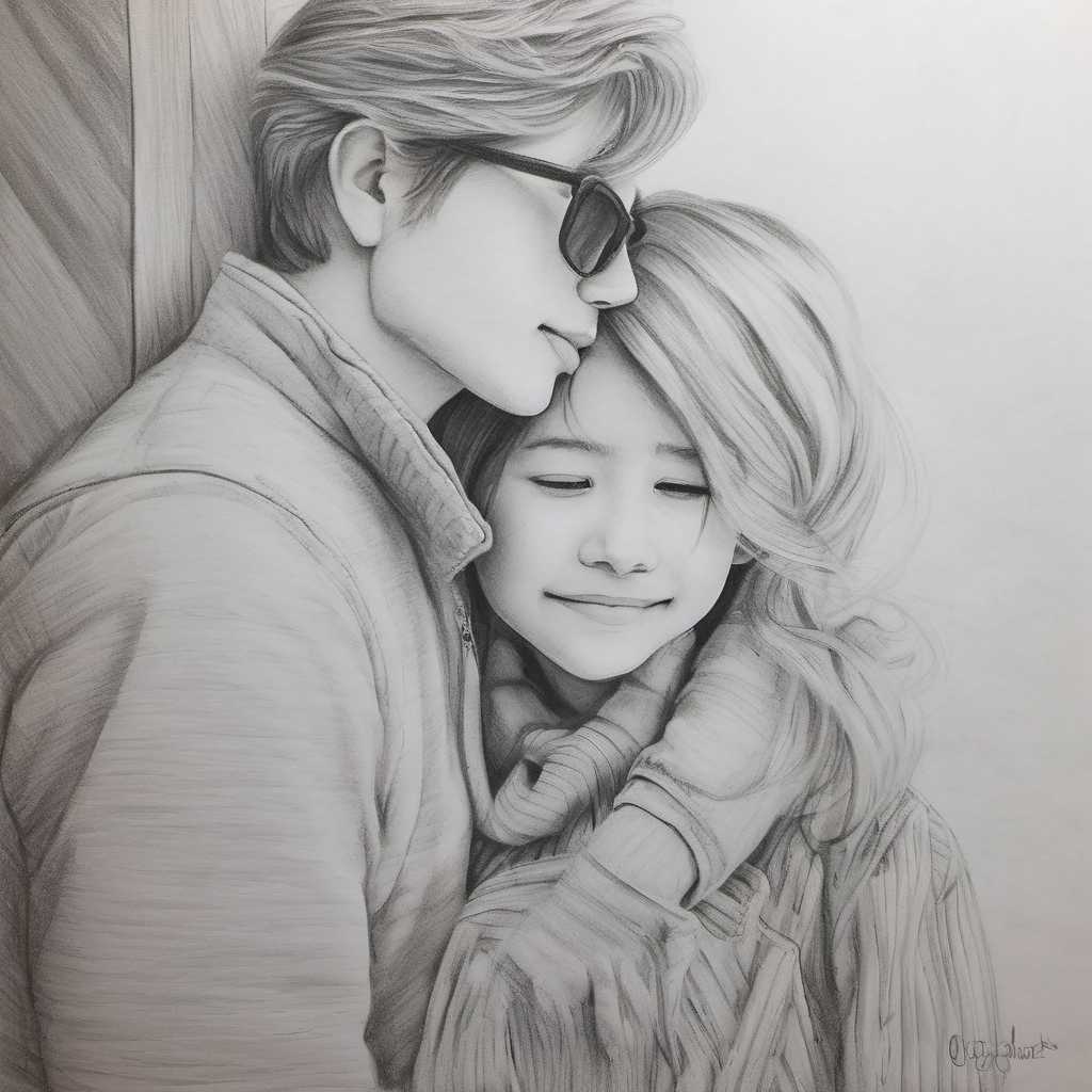 pencil drawing about love16
