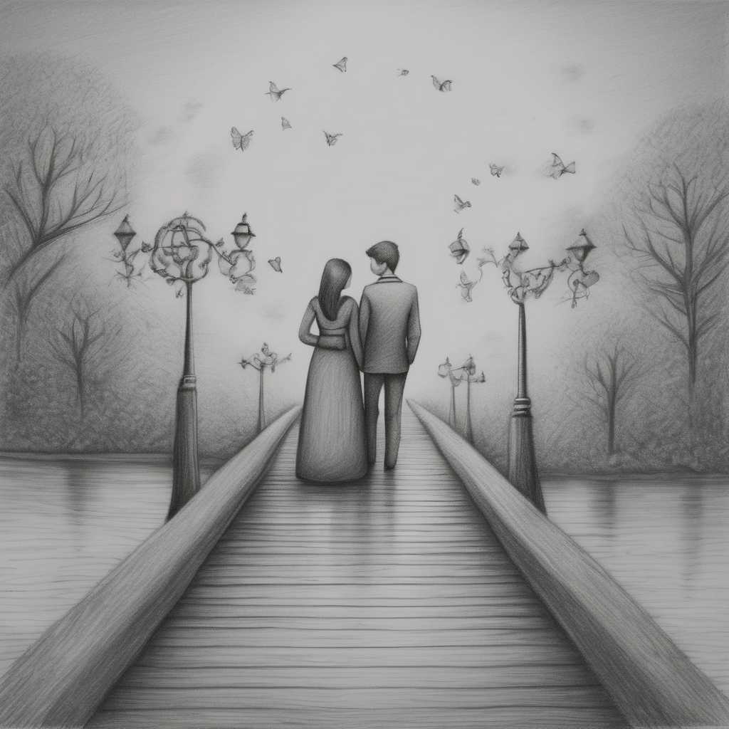 pencil drawing about love2