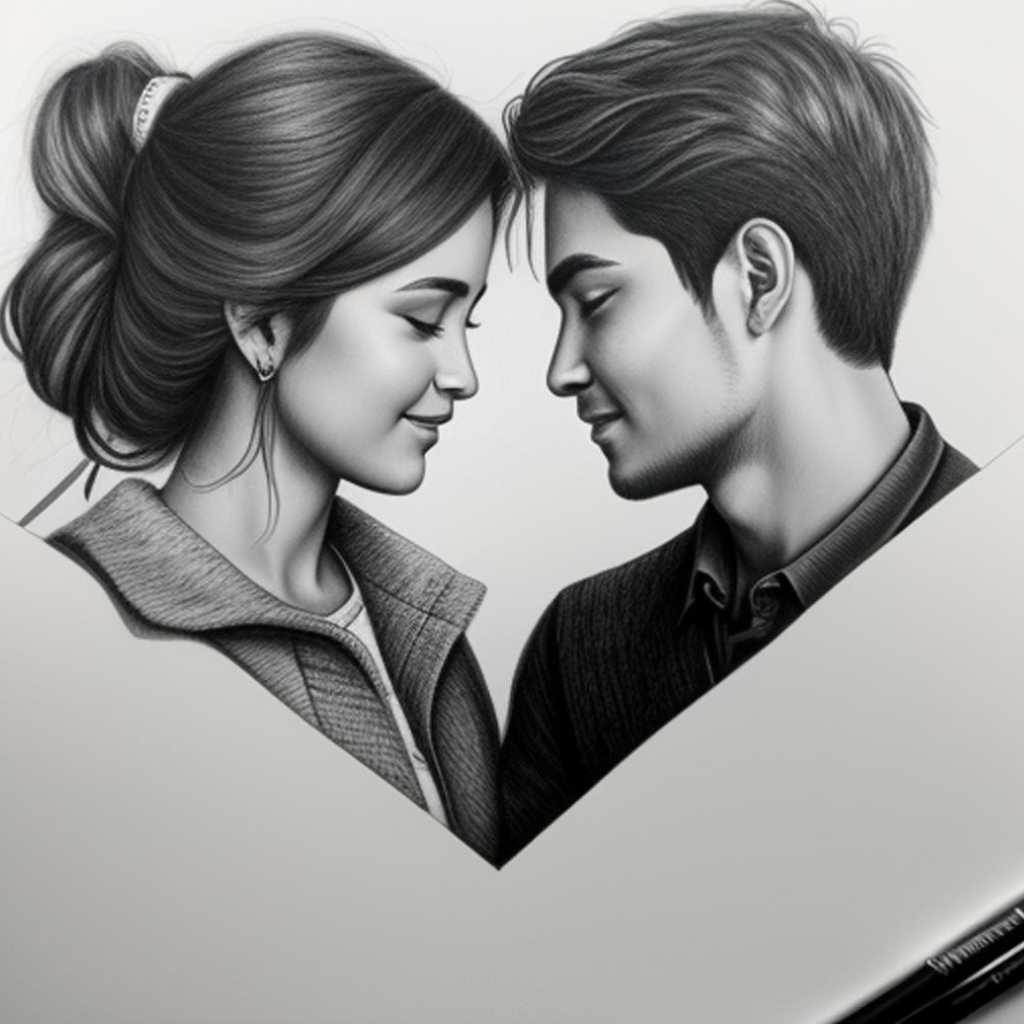 pencil drawing about love26