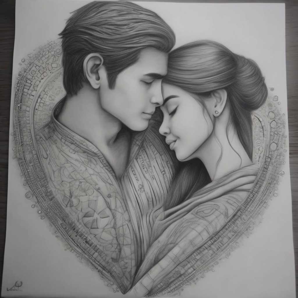 pencil drawing about love3