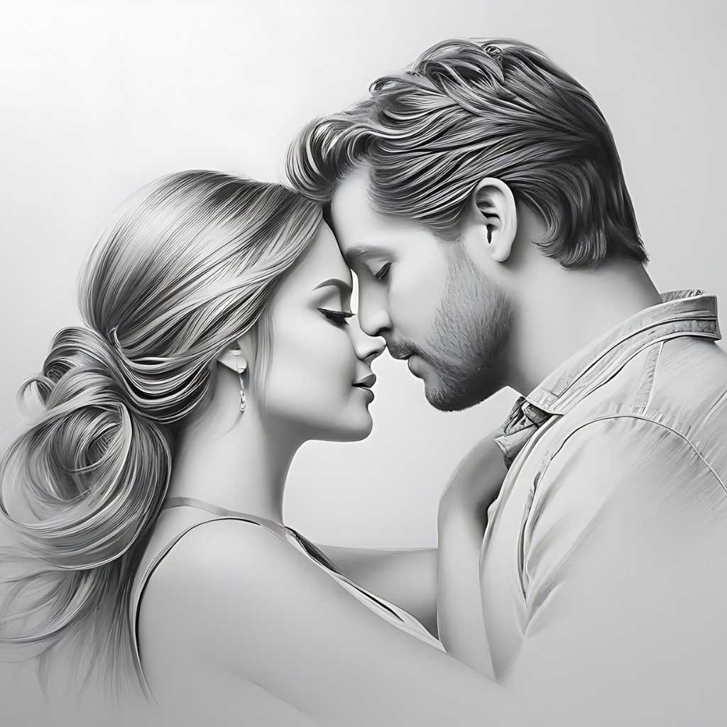 pencil drawing about love31