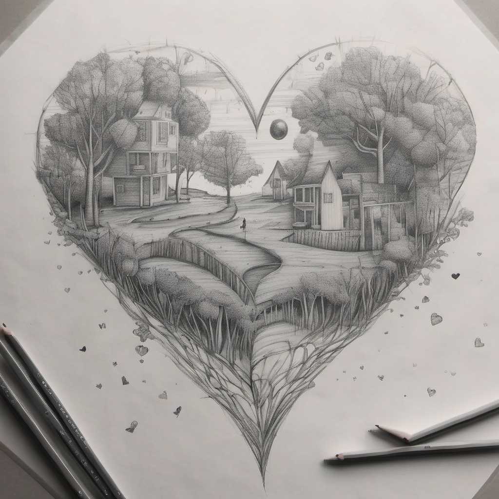 pencil drawing about love9